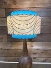 Mid Century Vintage Style 3 Tier Fiberglass Lamp Shade Modern Atomic Retro Turq