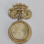 Vintage Ben Amun Greek Roman Warrior Brooch Coin Medal Gold Silver Tone