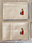 Embroidered Tablecloth   8 Napkins W  Scenes Of Korean Women   Children     New 