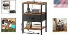 Versatile End Table With Adjustable Drawer   Usb Charging Ports - Rustic Finish