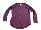 Chaser Womens Sz Large Plum Thermal Waffle Knit Long Sleeve Button Cuff