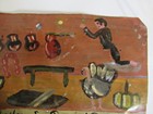 Vtg C  50 s Hp Mexican Tin Retablo San Pascual Bailon Kitchen Saint Dated 1907