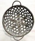 Vintage Style Tobacco Basket Jute Handles Metal Wood 13   x7    Rustic Farm Round