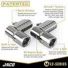 Jaco Lightning Tire Air Chuck  l2-series    Open Flow  1 4  F-npt  2 Pack 