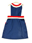 D armigene Womens Vtg 1960s American Airlines Stewardess Uniform Dress Navy Red