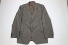 Vtg 70s  Mens 48l Distressed 2 Piece Heavy Wool Suit Gray Striped Wide Leg 32x32