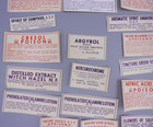 59 Different Vintage Pharmacy Medicine Apothecary Bottle Labels Poisons Etc 