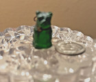 Czech Glass French Bulldog Cracker Jack Prize Green 1920 s 3 4 