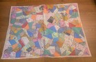 Crazy Quilt Baby Crib Blanket Vintage Handmade