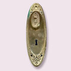 Heavy Antique Cast Brass Oval Victorian Door Knob   Back Plate    Russell Erwin