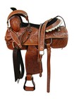 Western Trail Saddle Pleasure Horse Floral Tooled Used Leather Tack 18 16 17 15