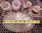 Vintage Onyx Marble Shot Glass Set Of 4 With Tray     Stone Barware New
