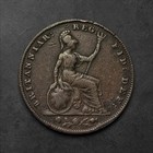 1853          Great Britain Farthing Ww Initials Raised Free Shipping 
