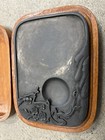 Chinese Ink Stone  Vintage Ink Stone  Ink Slab With Wood Holder Ink Print Stone 
