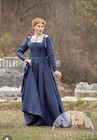 Armstreet Women   s Blue Linen Medieval Renaissance Long Sleeve Dress Kirtle 2
