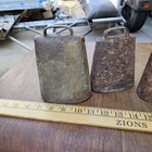 Lot 5 Hand Forge Riveted Vintage Antique Cowbells Metal Iron 4  5  6  