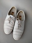White Genuine Leather Shoes From Yugoslavia  1990s Size 9