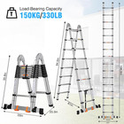 Telescoping Ladders 16 5ft A Frame Ladder  Adjustable Folding Extension Ladder  