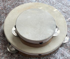 1970 s Handmade Tambourines  Made In Mexico W  Animal Skin  8  And 4  - Lot Of 2
