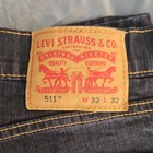 Levi s Men s 500 Series 511 Slim Fit Black Dark Wash Denim Jeans 32x32