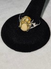 Contemporary Women s Ring With Yellow And Black Stone  New 6 5