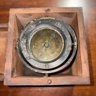 Antique Ny Ship Binnacle Compass Gimbaled New York Nautical Maritime 1800s W box