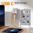 4 Outlet Extender Surge Protector 3 Usb C Charger Port Wall Adapter Tap    