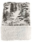 Cuddle Duds Woodland Trees   Deer Microplush With Sherpa Throw Blanket  60x50