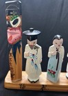 Vintage Handcarved Handpainted Korean Wooden Figures
