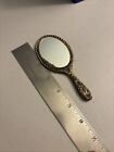 Tiny 5    2 Sided Gold Tone Hand Held Vanity Mirror  Purse Vintage Signs Of Aging