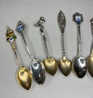 Mixed Lot Of 8 Antique Vintage Sterling Silver Souvenir Spoons 