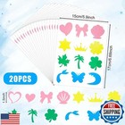 240pcs Tanning Stickers  12 Styles Tanning Sunbathing Stickers Self-adhesive 