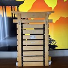 Wooden Martial Arts Belt Display Rack - Torii Gate Style - Holds 10 Belts