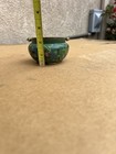 Antique Chinese Cloisonne Hand Painted Floral Brass Incense Burner Flipping Lid