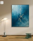 Modern Blue Abstract Canvas Wall Art Large Framed Painting Home Decor  16       24      