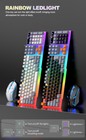 Computer Desktop Gaming Keyboard And Mouse Rainbow Led Backlit Mechanical Feel