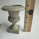 Vtg White Metal Garden Urns 5 Inch Planters French Neoclassical Set Of 2 Pair