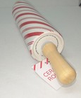 Candy Cane Stripe 14  Christmas Ceramic Rolling Pin Wood Handles