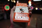 Rare 1950s Orange Crush Soda Painted Stamped Metal Door Push Sign Pop Coke Coca