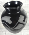 Signed Vintage Native American Black 6  Artist Signed Pottery Vase Tribal