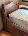 Antique French Napoleon Iii Burled Walnut 3 4 Daybed   Bed Frame     Circa 1870
