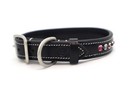 Kl Select Blackberry Crystal Leather Dog Collar