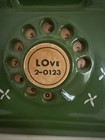 Extremely Rare Vintage Green 1950s Telephone Planter With Flowers Love 2-0123