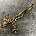 Made In Japan Braided Brass Wallet Chain Cross Charm Hook Carabiner Keychain