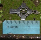 Irish Sterling Silver Cross Vintage Pendant Connemara Green Marble Necklace