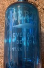 Vintage Soda Water Seltzer  Siphon Bottle Havertown Beverage Del Co Blue Glass