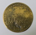 1610 German States Nuremberg Louis Xiii Brass Rechenpfennig Token Bent