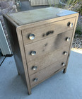 Vintage Metal Dresser - 4 Drawer - Retro - Art Deco - Very Cool  - Mid Century