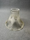Vintage Clear Glass Diamond Pattern Design Set Of Two Light Fixtures