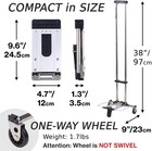 Japard Folding Carrying Cart  Luggage Cart With 2 Wheels One Way  Silver 